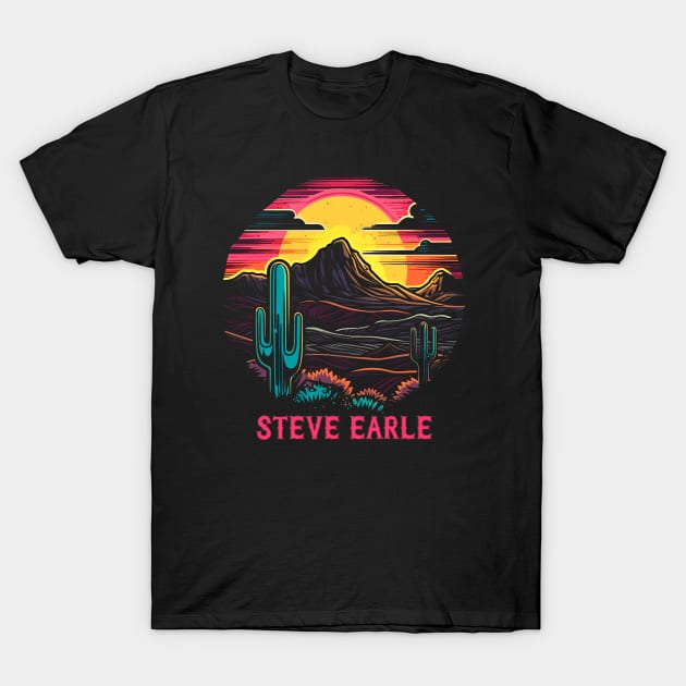 Steve Earle / Retro Style Country Fan Design T-Shirt by DankFutura